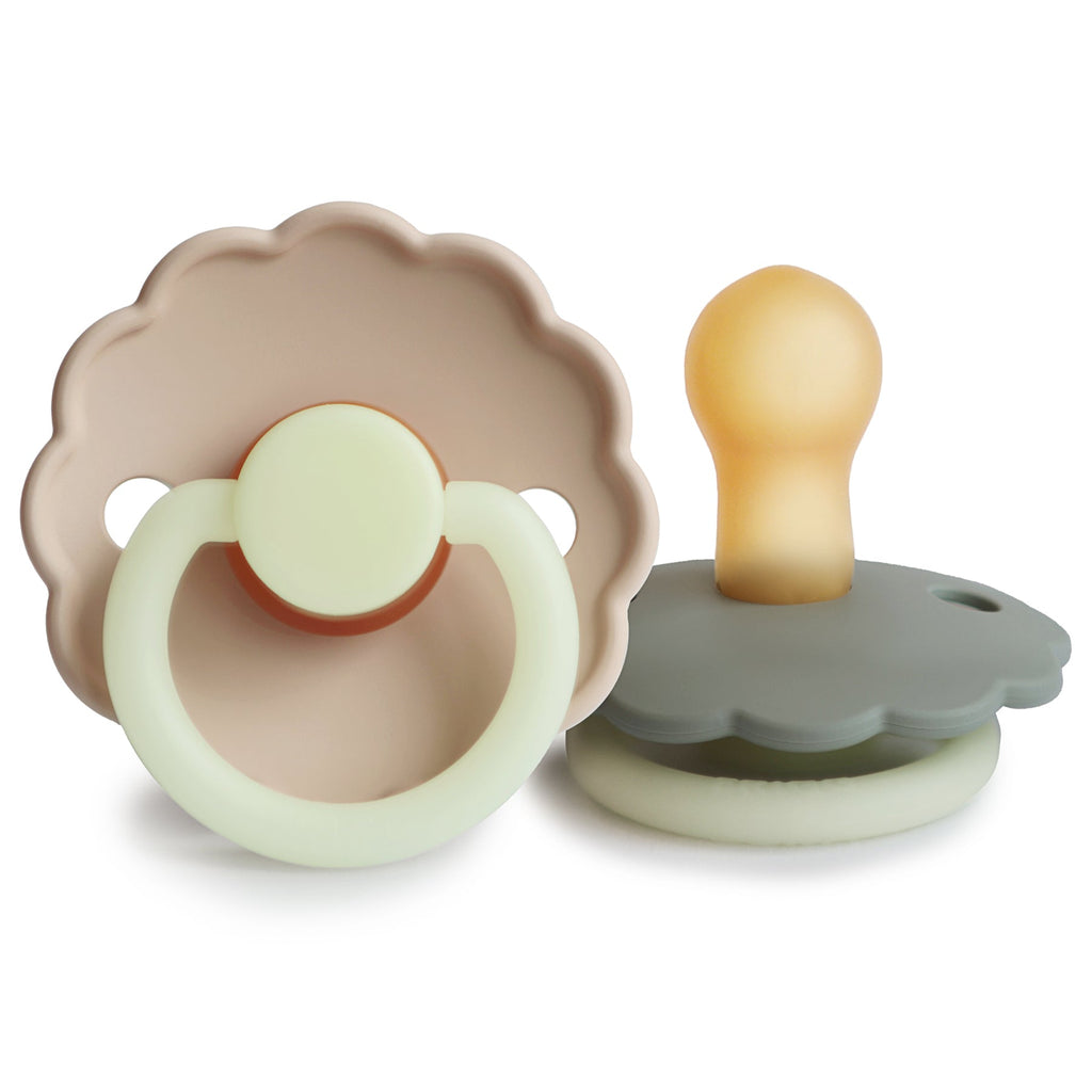 FRIGG Daisy Night Natural Rubber Pacifier 2-Pack